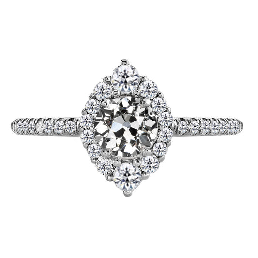Real Diamond Halo Setting Ring 3.50 ct 14K White Gold – main view