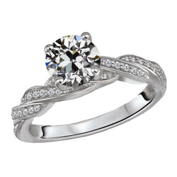Diamond Anniversary Ring – Twisted Shank 4.50 ct 14 Karat White