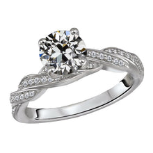 Diamond Antique Cushion Anniversary Ring in 14 Karat White Gold – main view