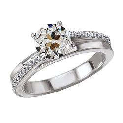 Luxury Diamond Accent Solitaire Ring – 3 ct 14 Karat White Gold