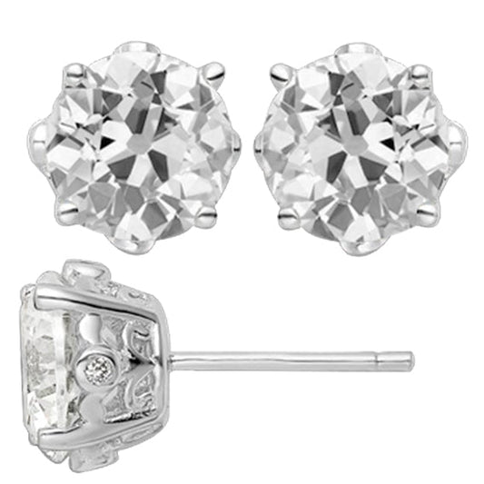 Fine Diamond Drop Earrings 6.50-ct 14K White Gold – main view