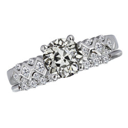 Authentic Old Mine Cut Brilliant Diamond Solitaire Ring with