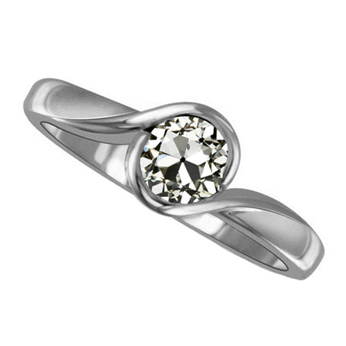 Genuine Fine Diamond Solitaire Ring 1.50 ct 14 Karat White Gold – main view