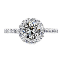 Handcrafted Brilliant Diamond Halo Setting Ring 3.50 ct from