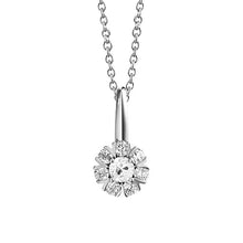Diamond Old Mine Cut Drop Pendant in 14 Karat White Gold – main view