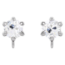 Genuine Fine Diamond Earrings 4 ct 14 Karat White Gold – main view