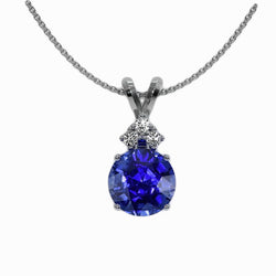 Dazzling 2-ct Cornflower Blue Sapphire Stone Pendant Necklace
