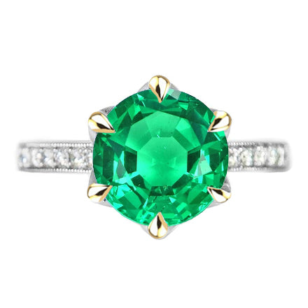 Handcrafted Emerald Precious Stone Ring 3 ct – main view