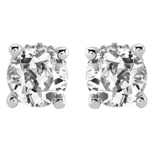 Fine Diamond Old Mine Cut Drop Earrings in 14 Karat White Gold – main view