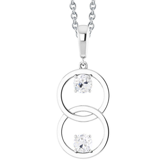 Authentic Diamond Drop Pendant 1 ct 14 Karat White Gold – main view