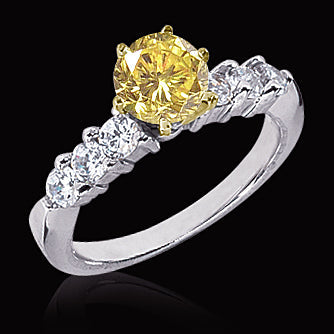 Earth-Mined Brilliant Diamond Accent Solitaire Ring – main view