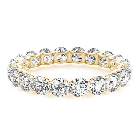 Fine Diamond Eternity Band 3 ct 14K Yellow Gold – front view