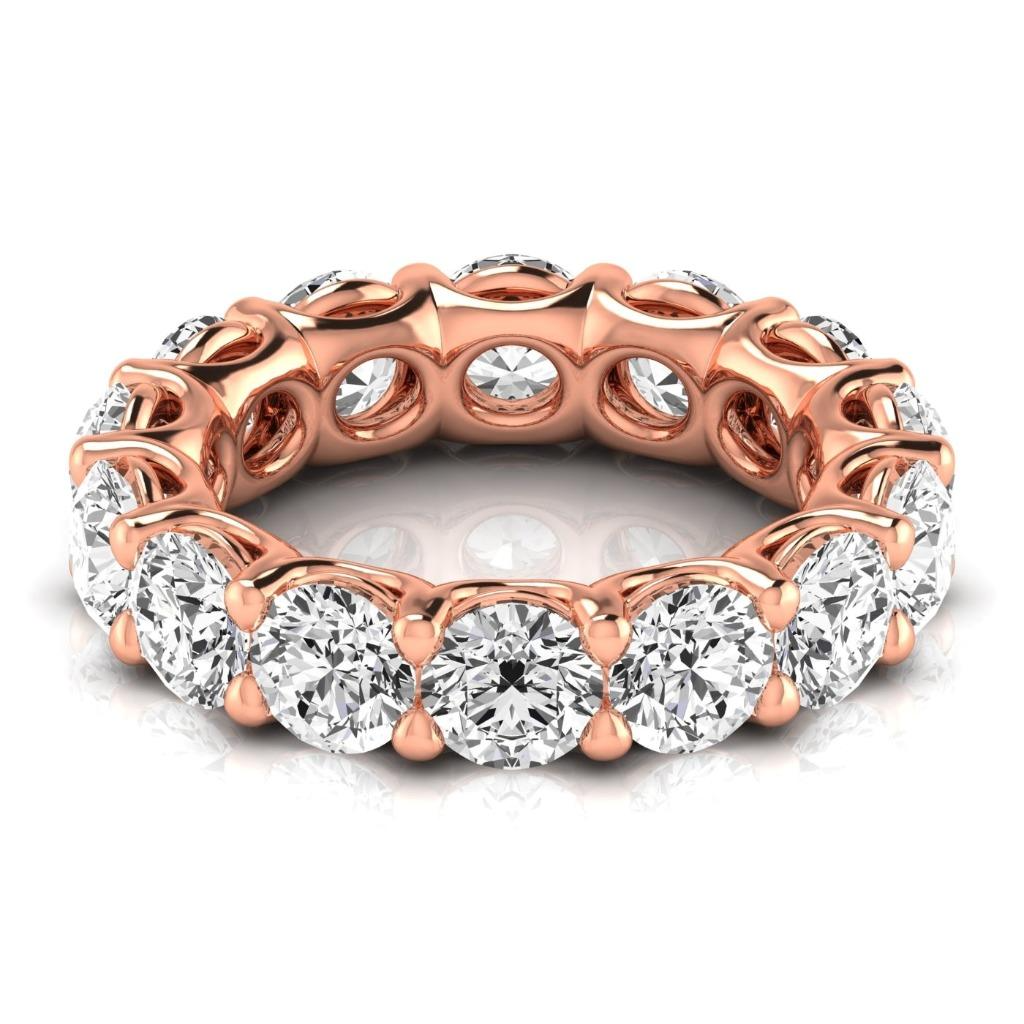 Diamond Round Brilliant Eternity Band in 14 Karat Rose Gold – front view
