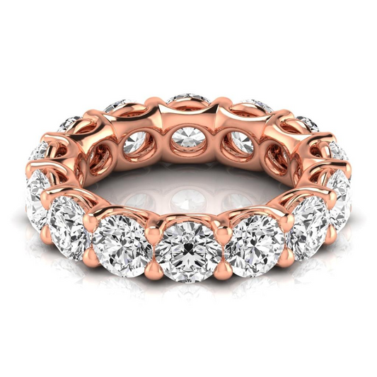 Diamond Round Brilliant Eternity Band in 14 Karat Rose Gold – front view