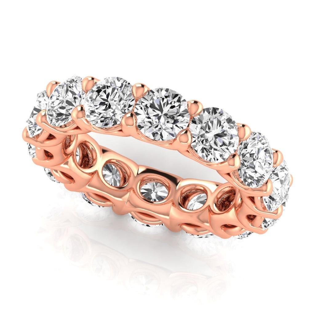 Round Brilliant Diamond ring in 14 Karat Rose Gold – side view