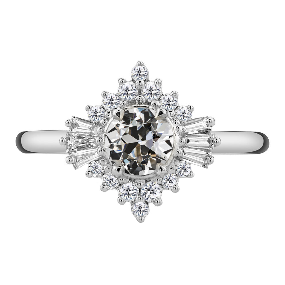 Halo Ring 14 Karat White Gold with Fine Diamond – main view