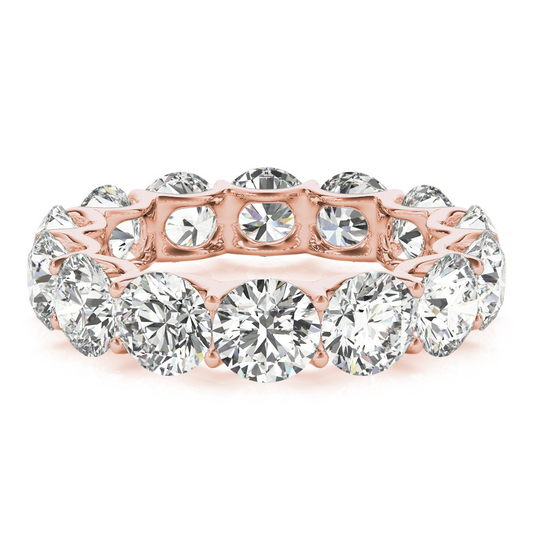 Round Cut Diamond ring in 14 Karat Rose Gold – front view