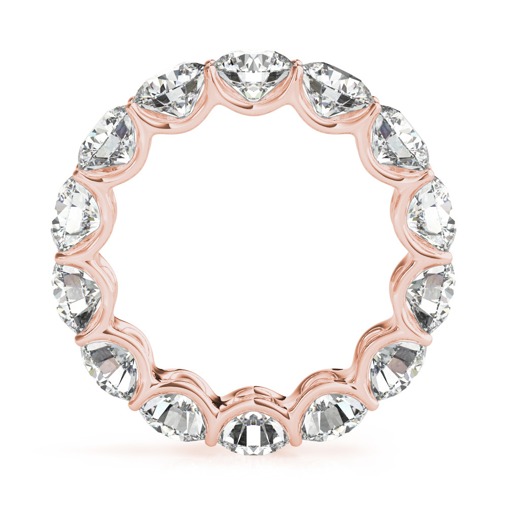 Eternity Band 14 Karat Rose Gold with Diamond – side view