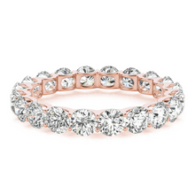 Brilliant Diamond Round Cut Eternity Band in 14K Rose Gold – side view