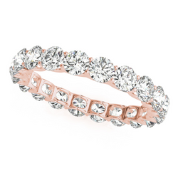 14K Rose Gold Eternity Band with Brilliant Diamond – 0.15 ct