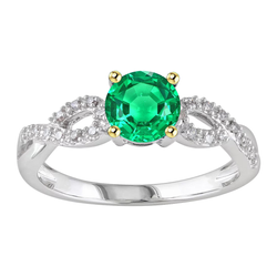 Refined Colored Stone Ring with GIA Certified Fine Emerald