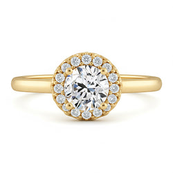 Round Real Natural Earth Mined Diamond Engagement Fancy Ring 1.25 Carat Prong Setting YG 14K