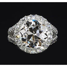 Earth-Mined Brilliant Diamond Halo Setting Ring – main view