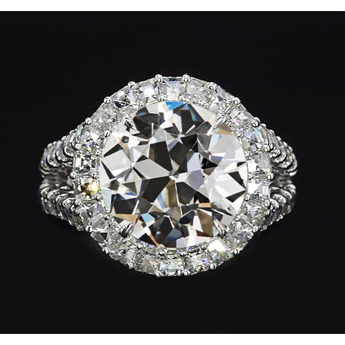 Earth-Mined Brilliant Diamond Halo Setting Ring – main view