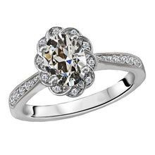 Natural Brilliant Diamond Halo Engagement Ring 6 ct 14K White Gold – main view