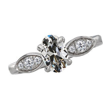 Brilliant Diamond Old Mine Cut Anniversary Ring in 14K White Gold – main view