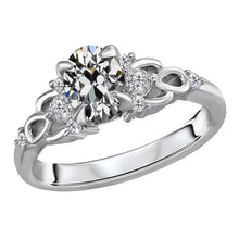 Old Mine Cut Fine Diamond ring in 14 Karat White Gold – main view