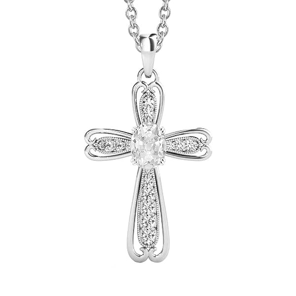 Natural Diamond Pendant 2 ct 14K White Gold – main view
