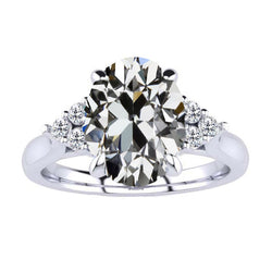 Diamond Antique European Solitaire Ring with Accents 4.50 ct in