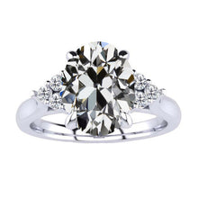 Natural Diamond Solitaire Ring with Accents 4.50 ct 14K White Gold – main view