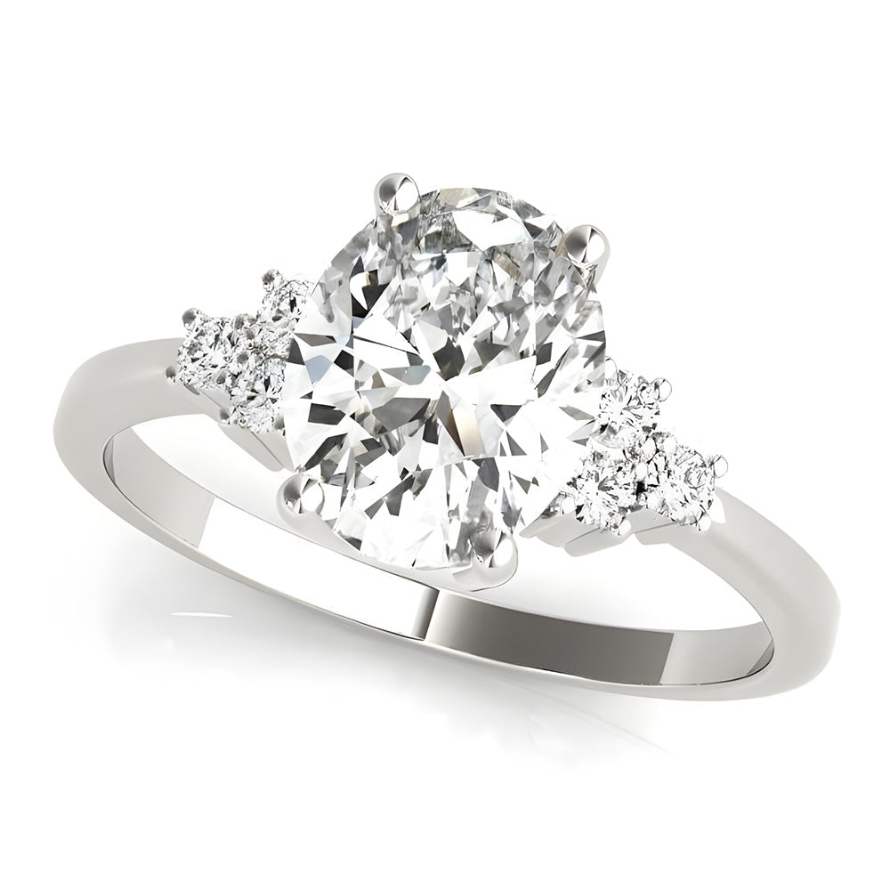 Brilliant Solitaire Ring with Accents 4.50 ct – side view