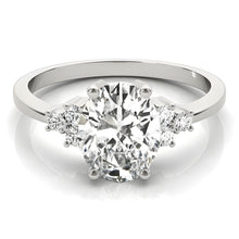 Diamond Solitaire Ring with Accents 4.50-ct 14K White Gold – front view