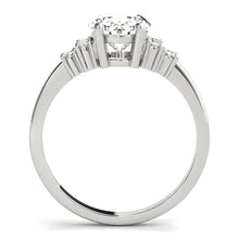 Natural Diamond Solitaire Ring with Accents – profile view