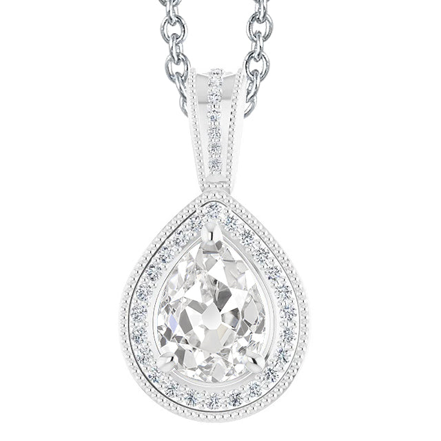 Pendant Necklace 14K White Gold with Brilliant Diamond – main view