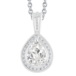 Real Brilliant Diamond Pendant Necklace 2.50 ct – 14K White Gold