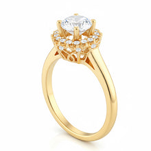 Round Real Natural Earth Mined Diamond Engagement Fancy Ring 1.25 Carat Prong Setting YG 14K