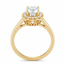 Round Real Natural Earth Mined Diamond Engagement Fancy Ring 1.25 Carat Prong Setting YG 14K