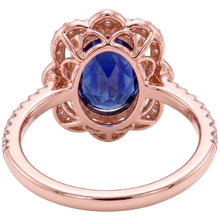 Royal Blue Cornflower Sapphire Rose Gold Ring