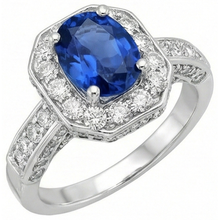Royal Blue Sapphire Halo Ring