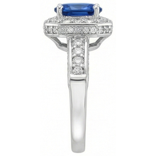 Royal Blue Sapphire Halo Ring