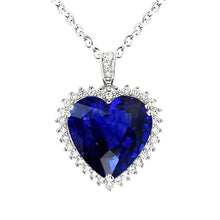 Stone Pendant Necklace 14K White Gold with Royal Blue Sapphire – main view