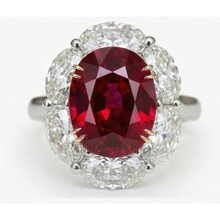 Ruby And Natural Earth Mined Diamond Wedding Ring 5 Carats Gold 14K