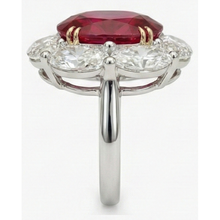 Ruby And Natural Earth Mined Diamond Wedding Ring 5 Carats Gold 14K