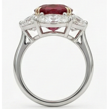 Ruby And Natural Earth Mined Diamond Wedding Ring 5 Carats Gold 14K