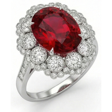 Ruby And Natural Earth Mined Diamond Wedding Ring White Gold 14K 4.50 Carats