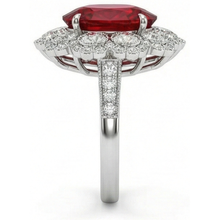 Ruby And Natural Earth Mined Diamond Wedding Ring White Gold 14K 4.50 Carats